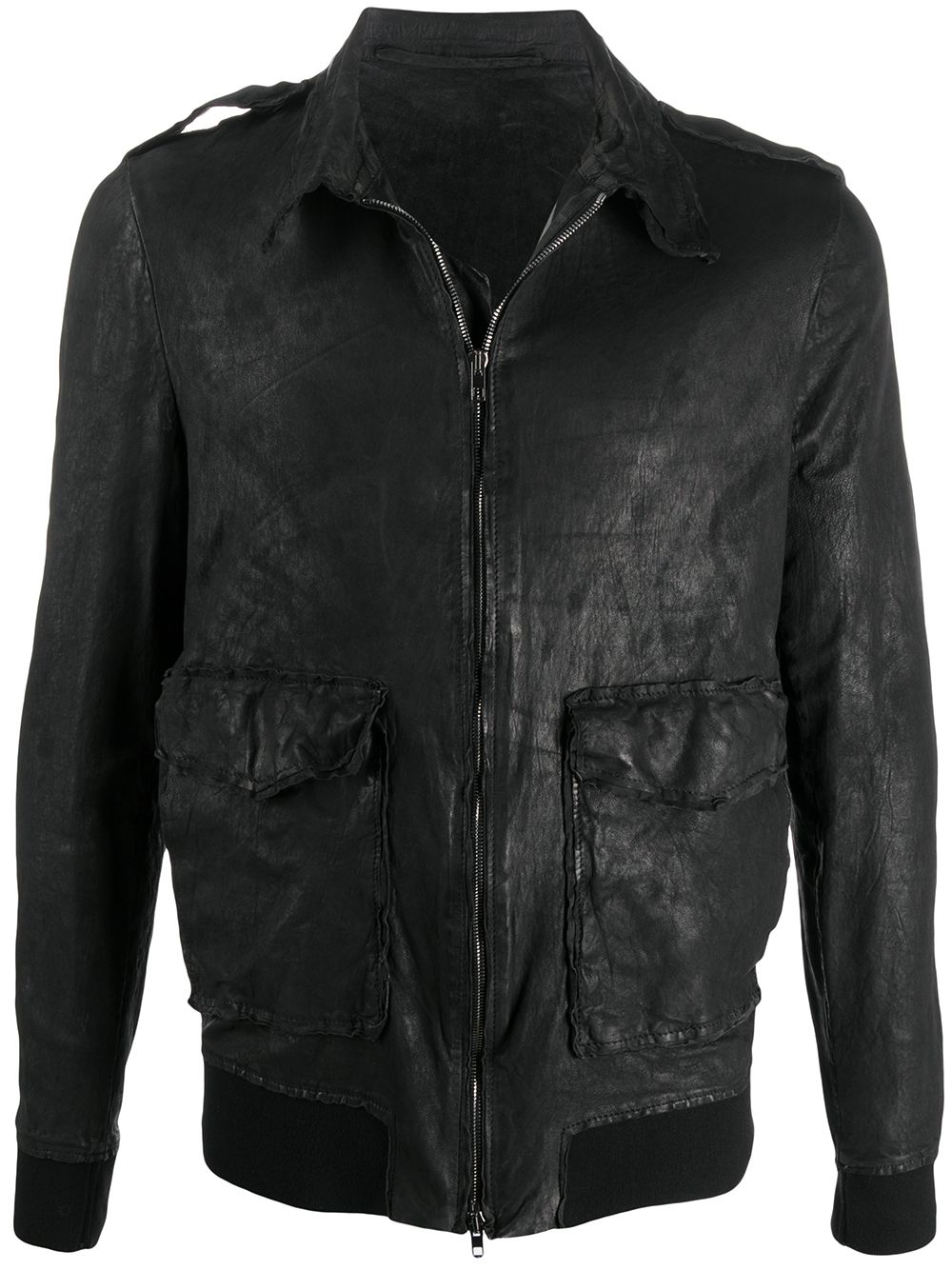 Salvatore Santoro Distressed Effect Classic Collar Jacket In Black