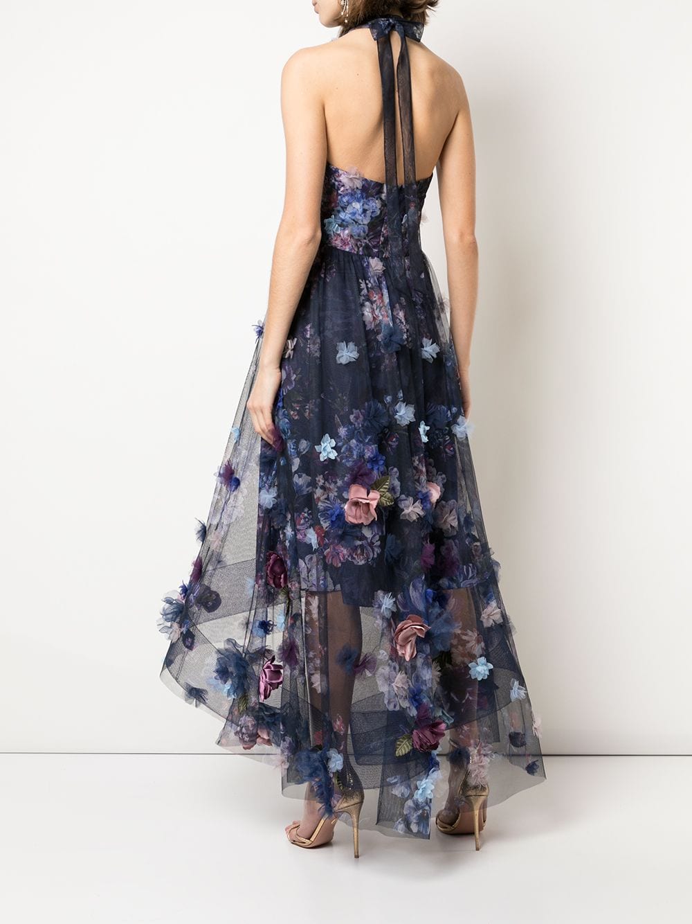 фото Marchesa notte платье с цветочной аппликацией