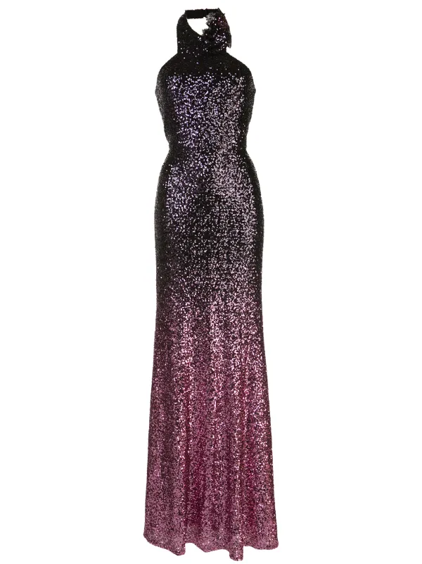 purple sequin gown
