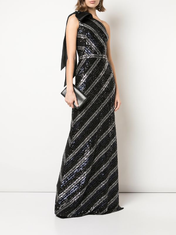 Marchesa notte one shoulder hot sale dress