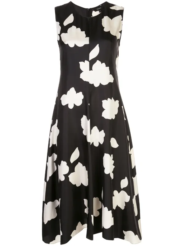 black and white silk dress