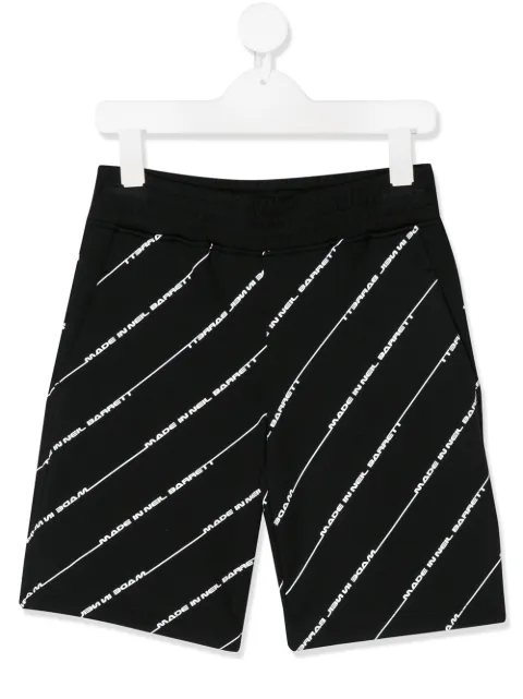 Neil Barrett Kids logo stripe shorts
