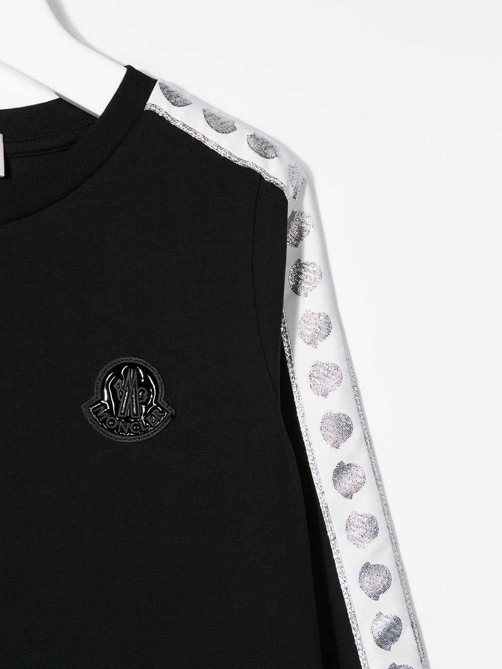 Shop Moncler Logo Plaque Dress In Black