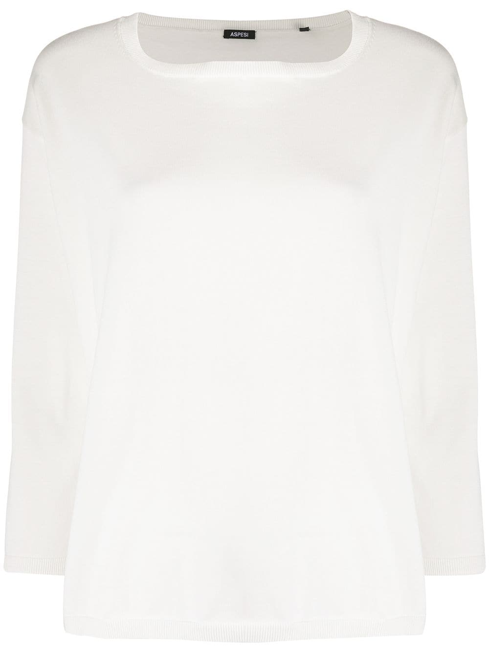 Shop Aspesi Boat Neck Jumper In White