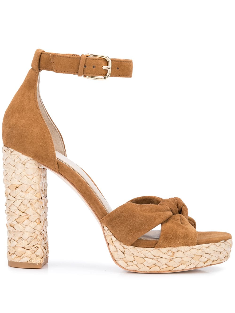 Paige Ivey Knot Detail Sandals In Brown
