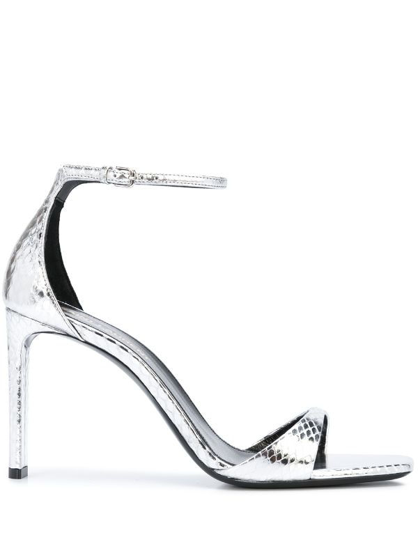 silver stiletto sandals