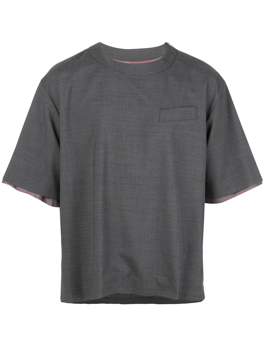 

sacai playera a capas con cierre - Gris