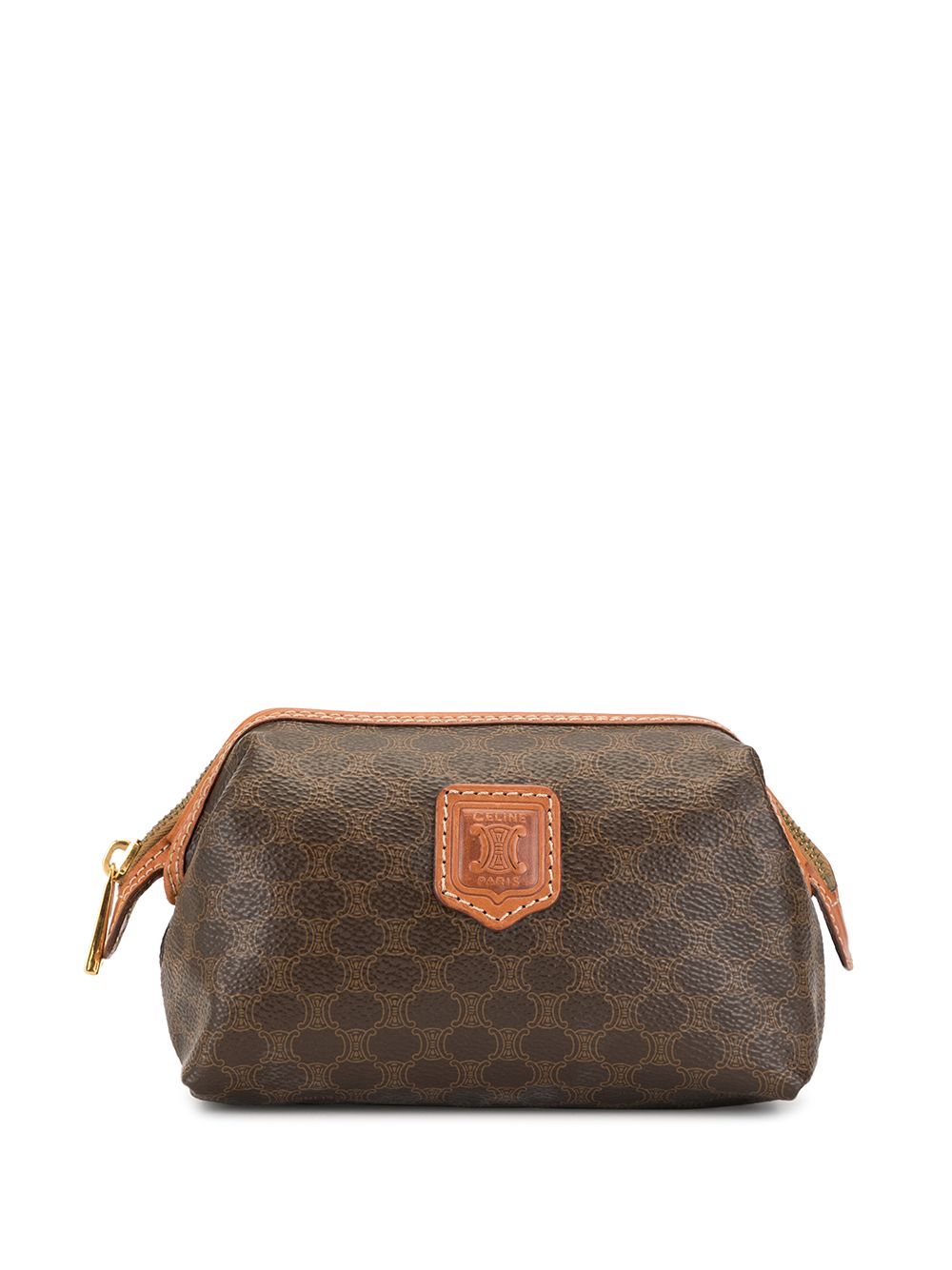 Pre-owned Celine Macadam Pattern Vanity Bag In 棕色