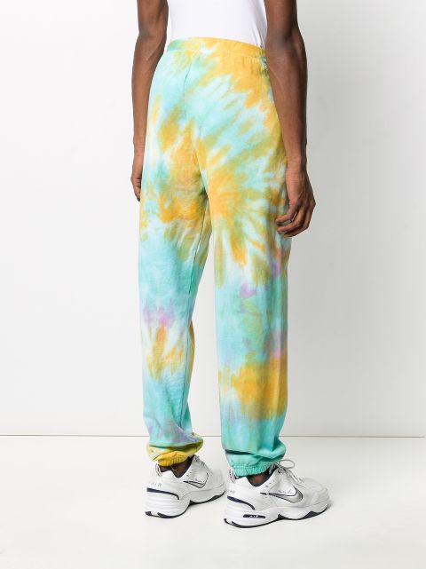 blue tie dye track pants