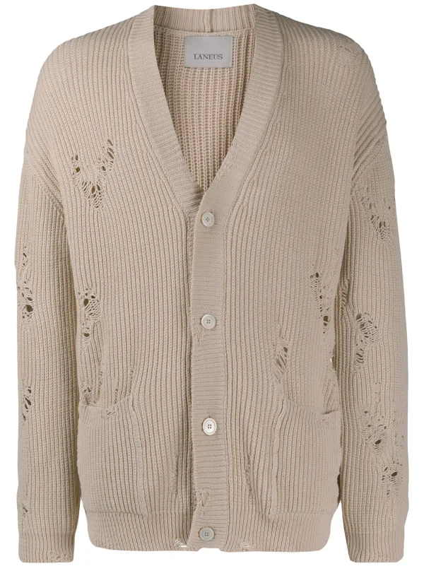 Laneus Ripped Detail Cardigan - Farfetch