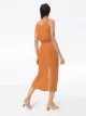 Anemone tie-front midi dress