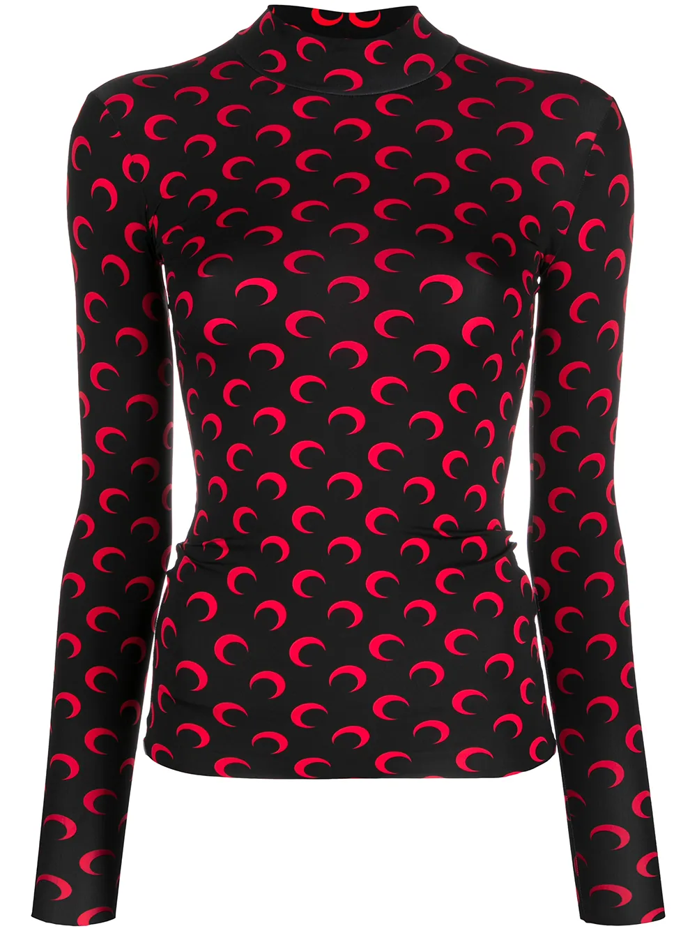 crescent moon print turtleneck top 