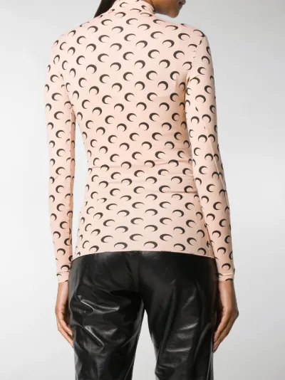 Marine Serre moon-print turtleneck top 