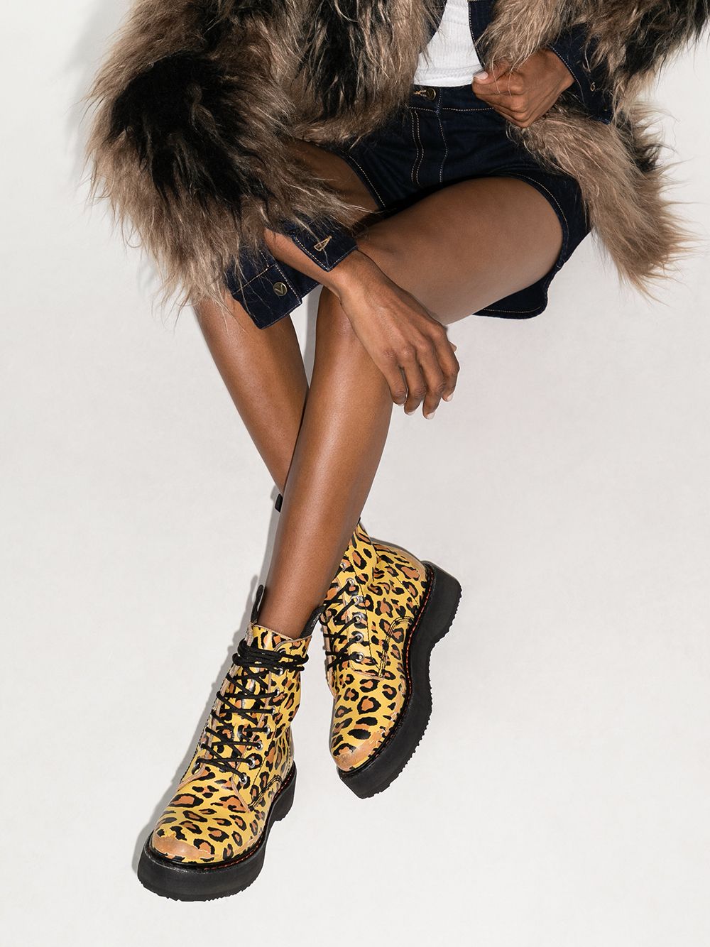 фото R13 ботинки с леопардовым принтом