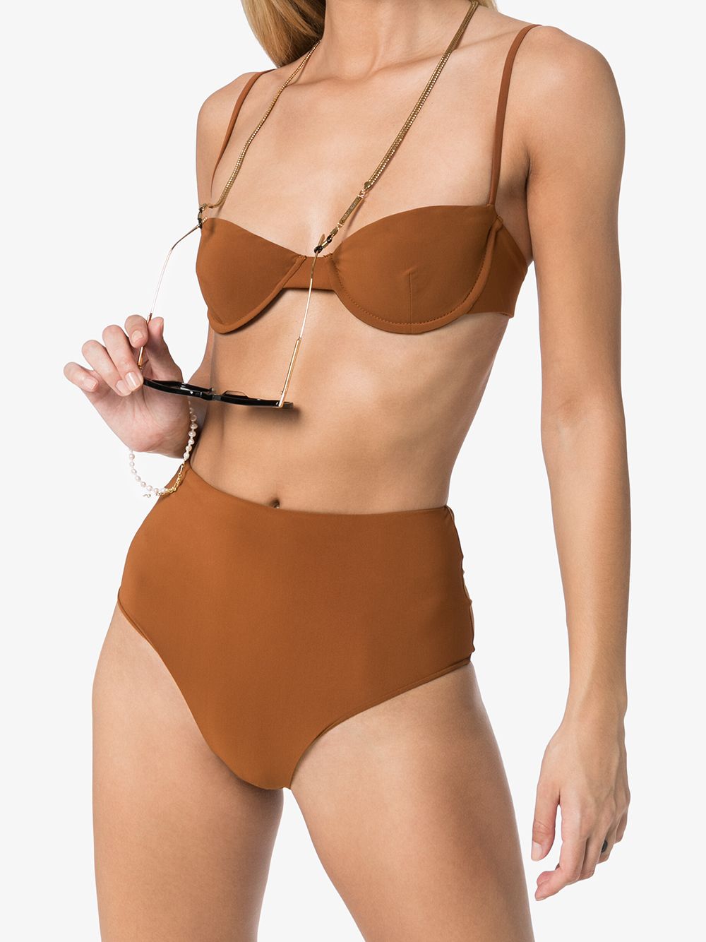 фото Anemone anen solid balconette bkini top brnt ora