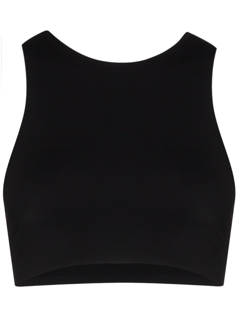 Shop Reebok Racerback Crop Top In Black