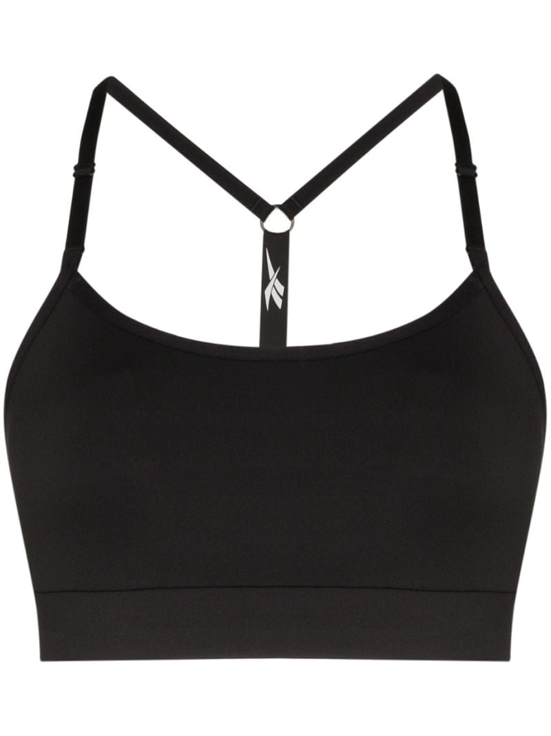 Shop Reebok Adjustable T-back Sports Bra In Black