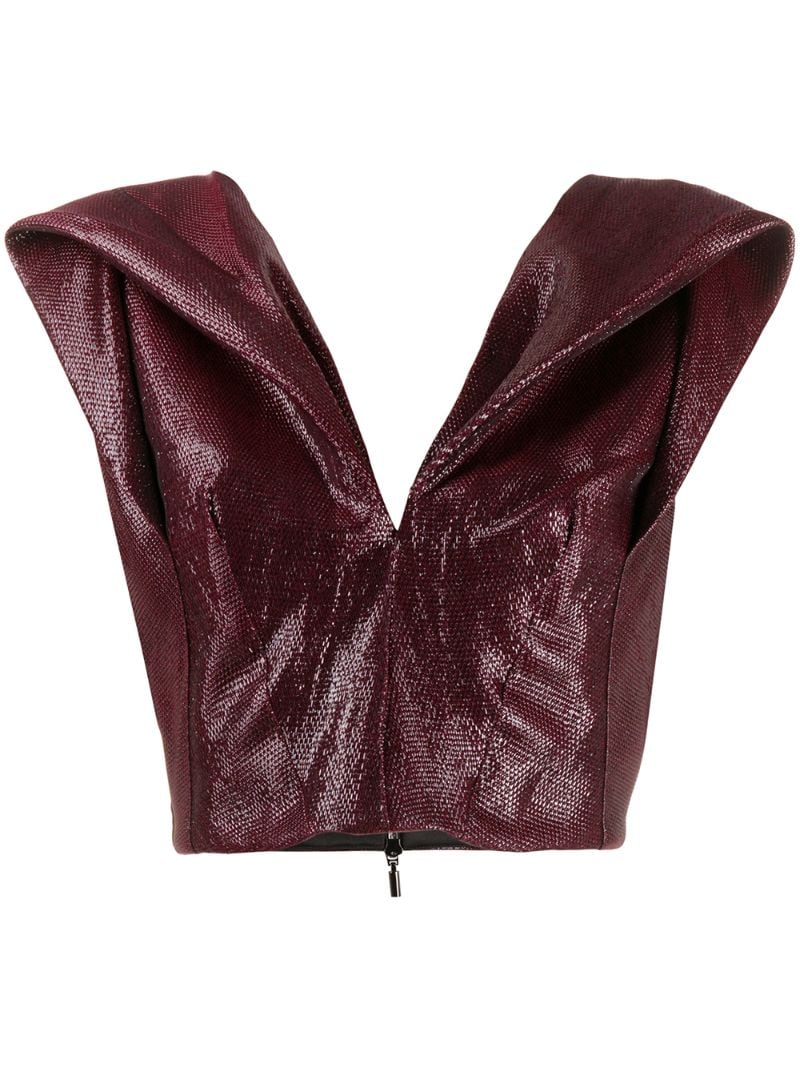 Maticevski Metallic Sculpted Top In Red