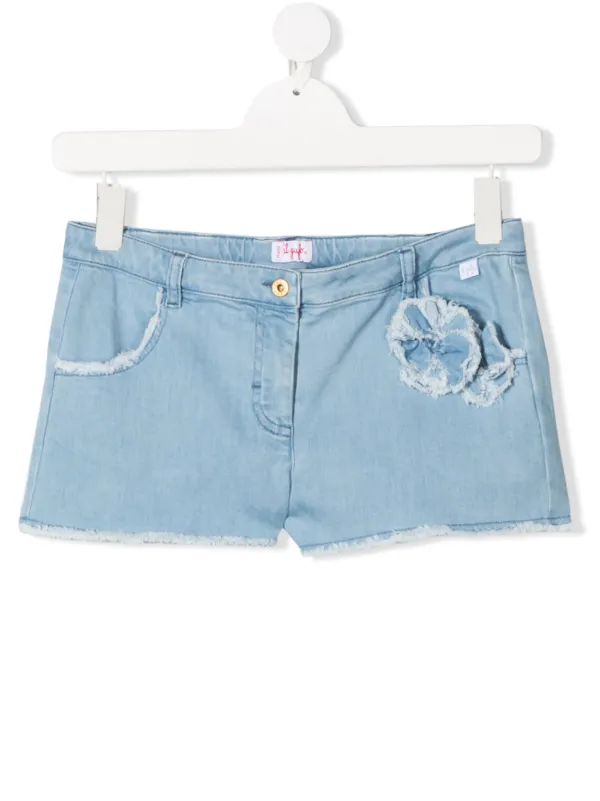 embellished denim shorts