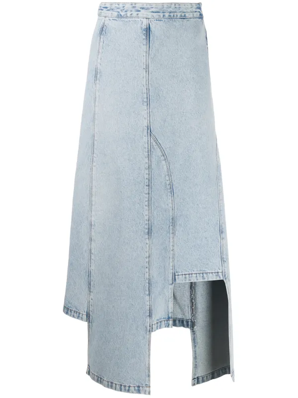 bleached denim skirt