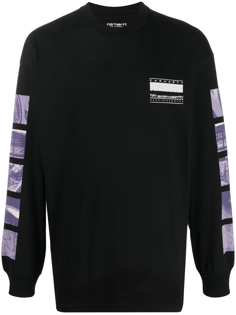 Carhartt Stack Long-sleeve T-shirt In Black