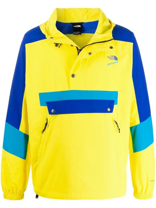 the north face blue and yellow jacket