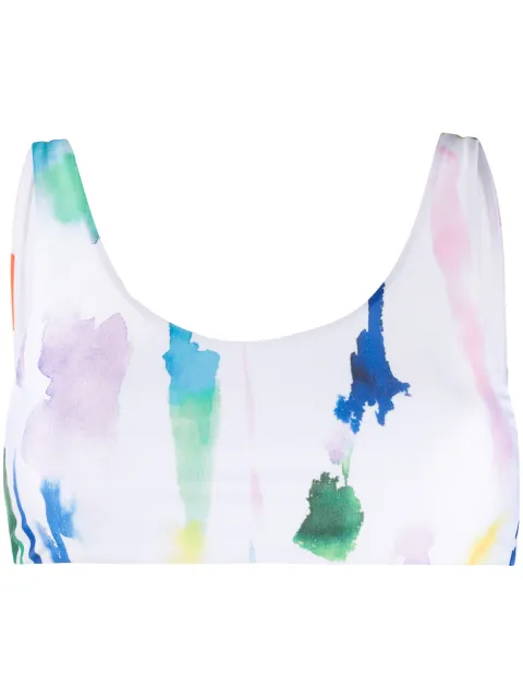 Être Cécile watercolour print bikini top