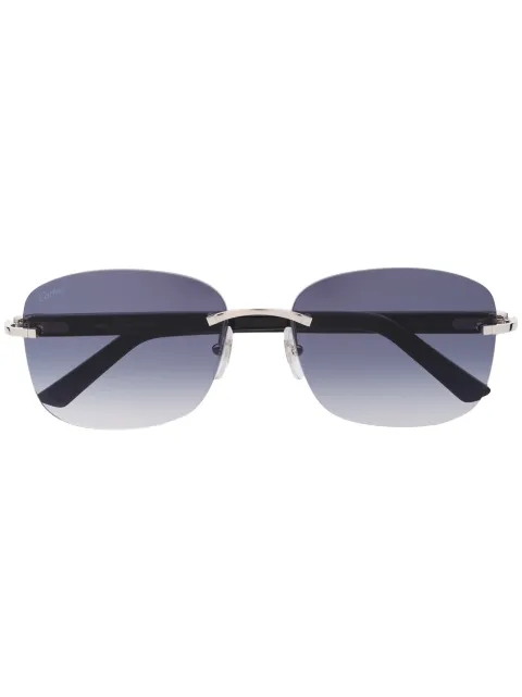 Cartier Eyewear C Décor rimless rectangular-frame sunglasses