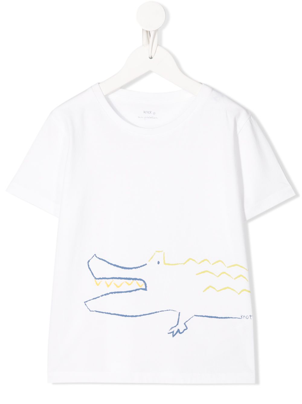 Knot Kids' Crocodile T-shirt In White