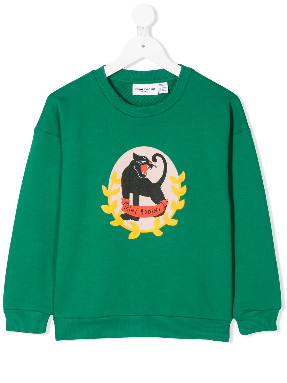 MINI RODINI PANTHER-PRINT CREW-NECK SWEATSHIRT