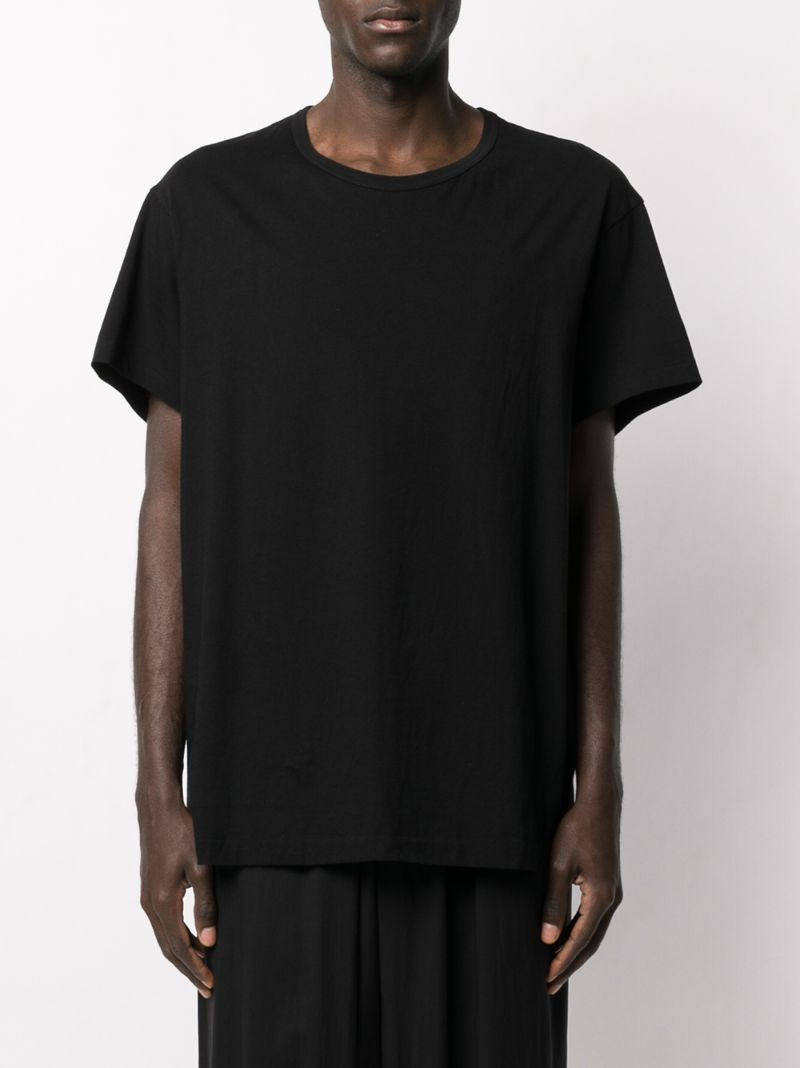 Shop Yohji Yamamoto Script-print T-shirt In Black