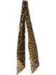 Image 1 of Saint Laurent leopard-print lavallière scarf