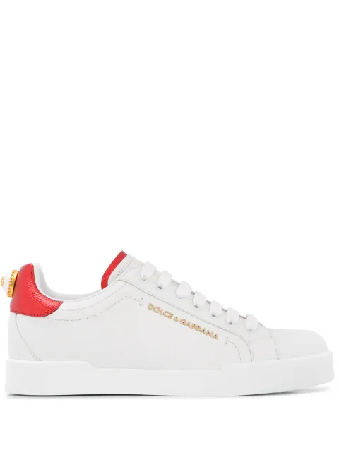 Dolce & Gabbana Portofino logo-tag leather sneakers