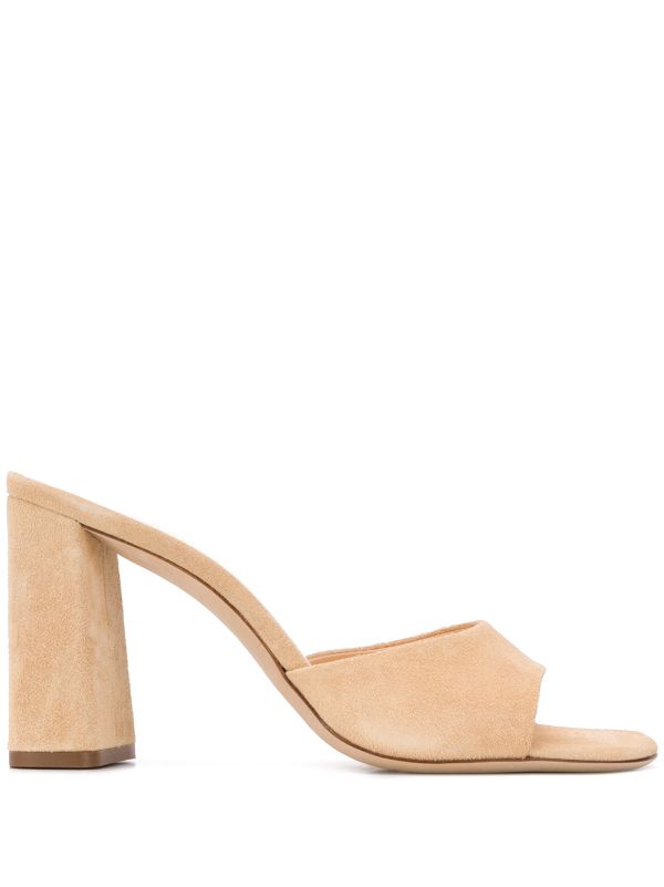 block heel suede mules