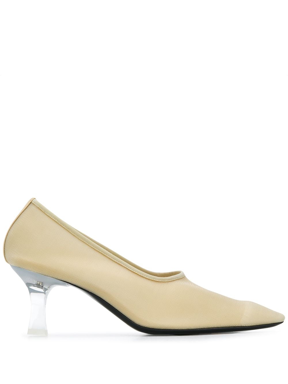 The Row Sock Leather trimmed Mesh Pumps In Beige ModeSens