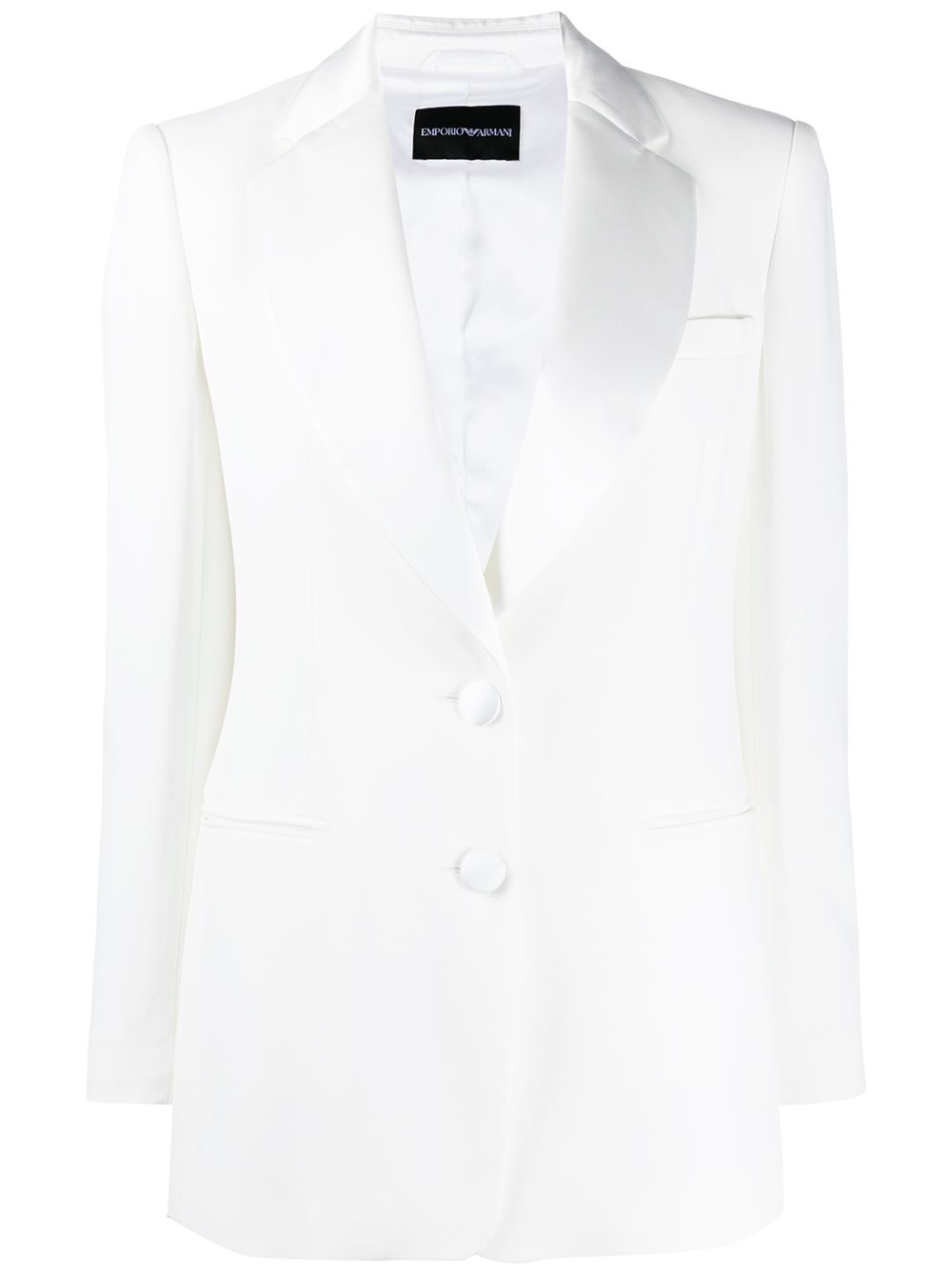 Emporio Armani Single-breasted Tailored Blazer In White