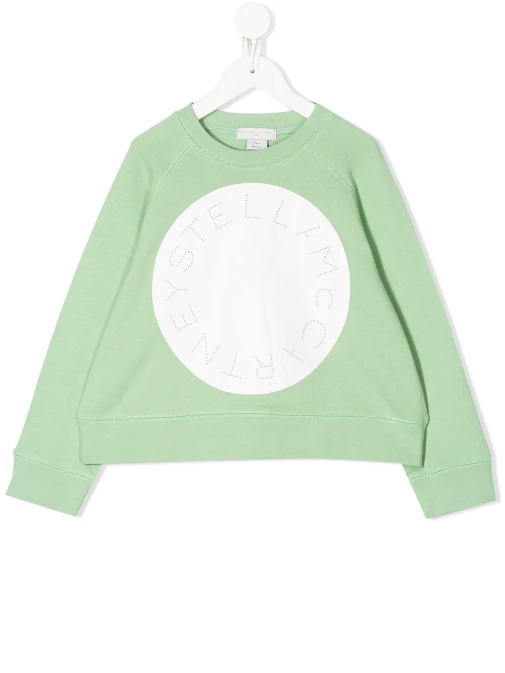 Stella Mccartney Kids' Logo Crewneck Sweatshirt In Green