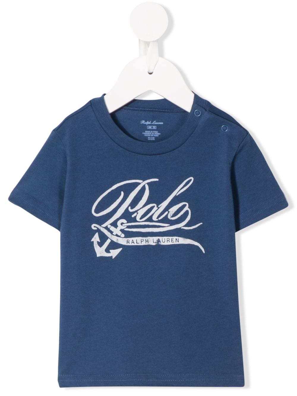 Ralph Lauren Babies' Logo Stamp T-shirt In Blue