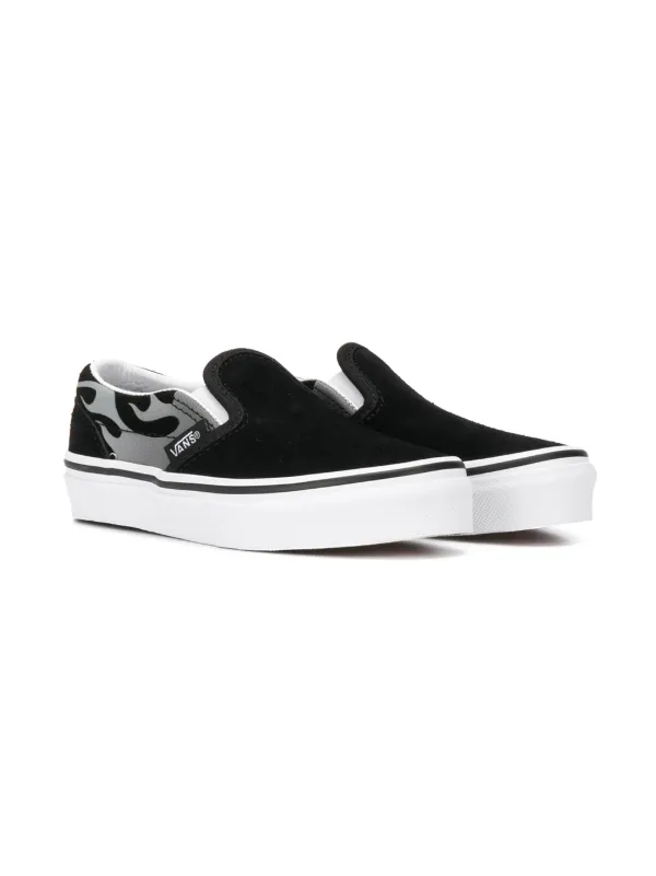 vans black slip ons kids