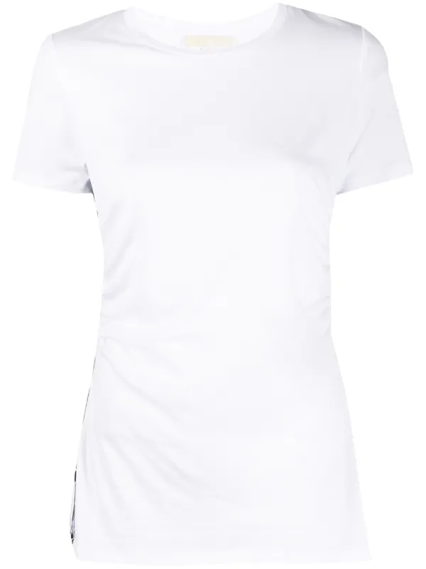 michael michael kors short sleeve ruched polo top