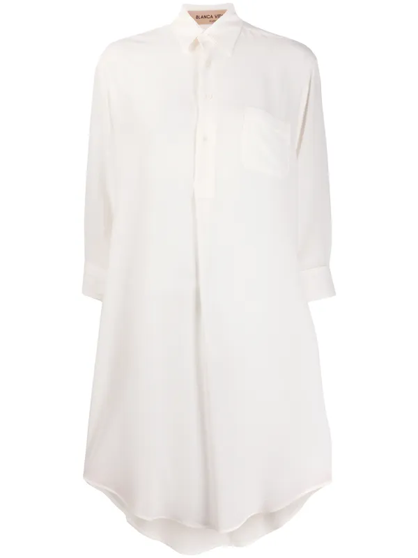 silk white shirt dress