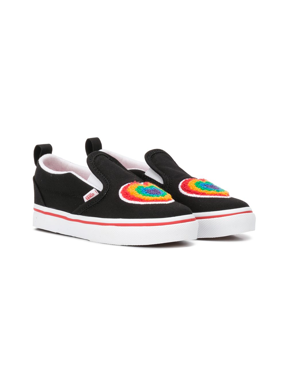 фото Vans kids fluffy rainbow heart toe trainers