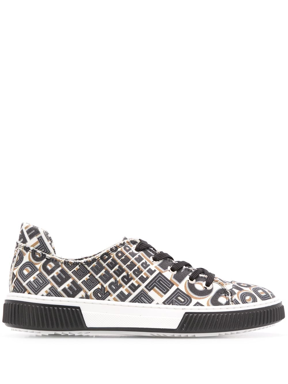 Dorothee Schumacher Round Toe Printed Canvas Trainers In White