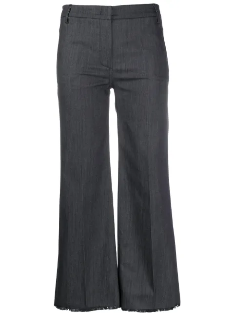 Blanca Vita raw-hem cropped trousers