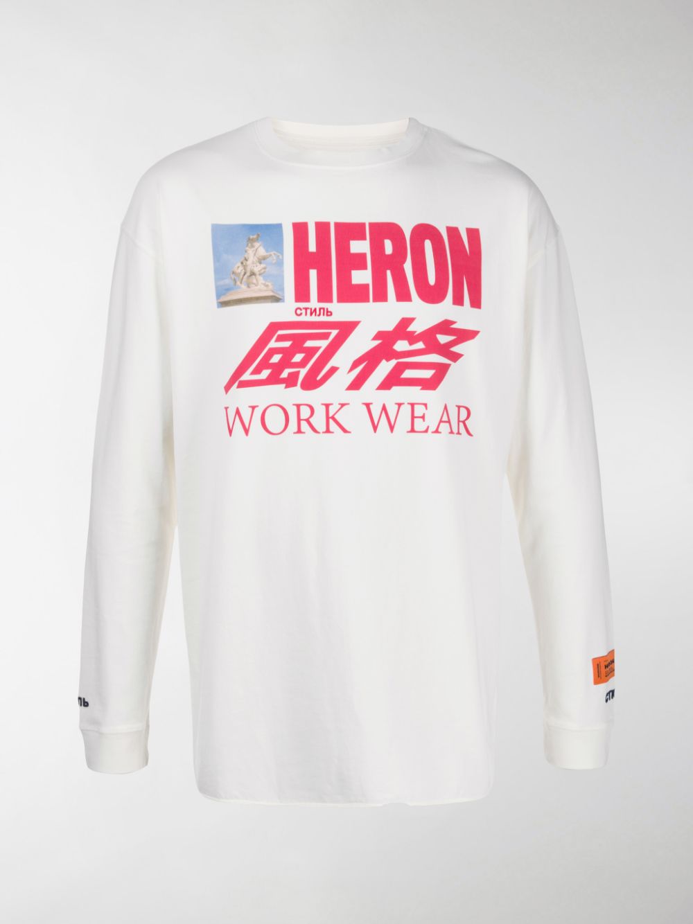 HERON PRESTON LOGO-PRINT CREW NECK SWEATSHIRT,HMAB005S20913024018815085641