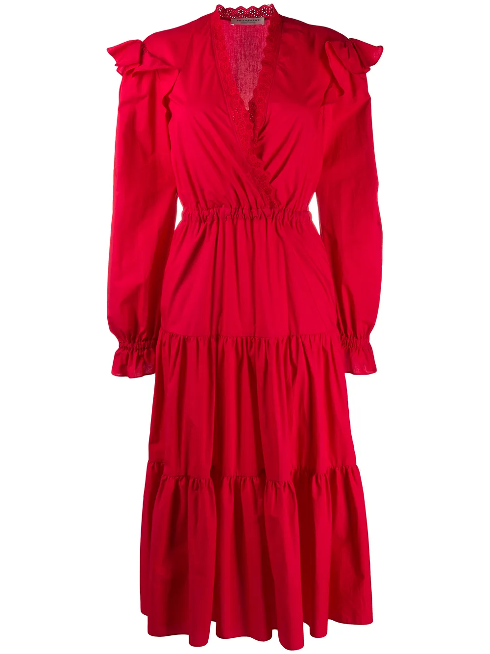 Philosophy Di Lorenzo Serafini embroidered V-neck tiered dress price in  Kuwait | Compare Prices