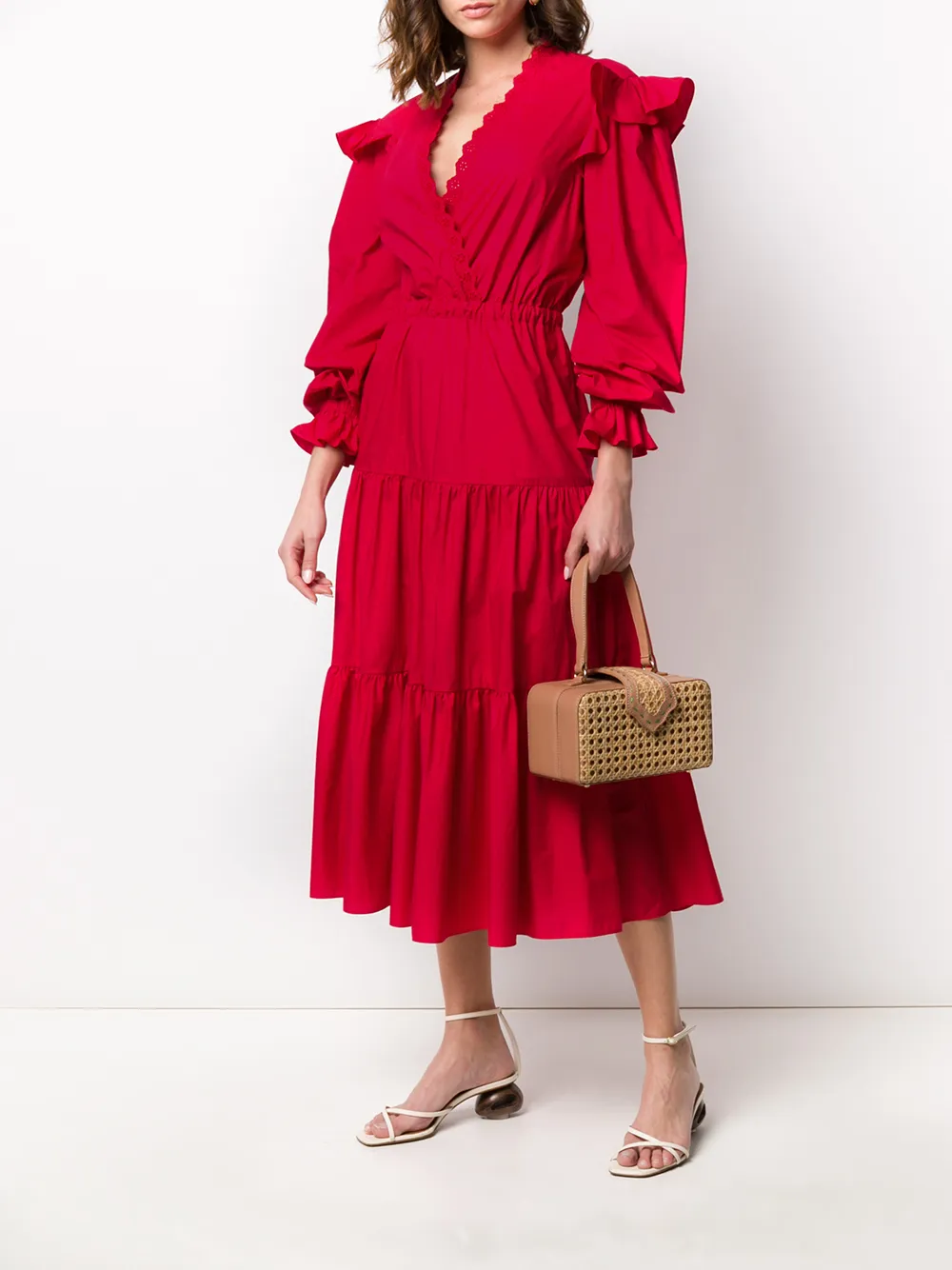  Philosophy Di Lorenzo Serafini Kleid Mit V Ausschnitt   Rot 