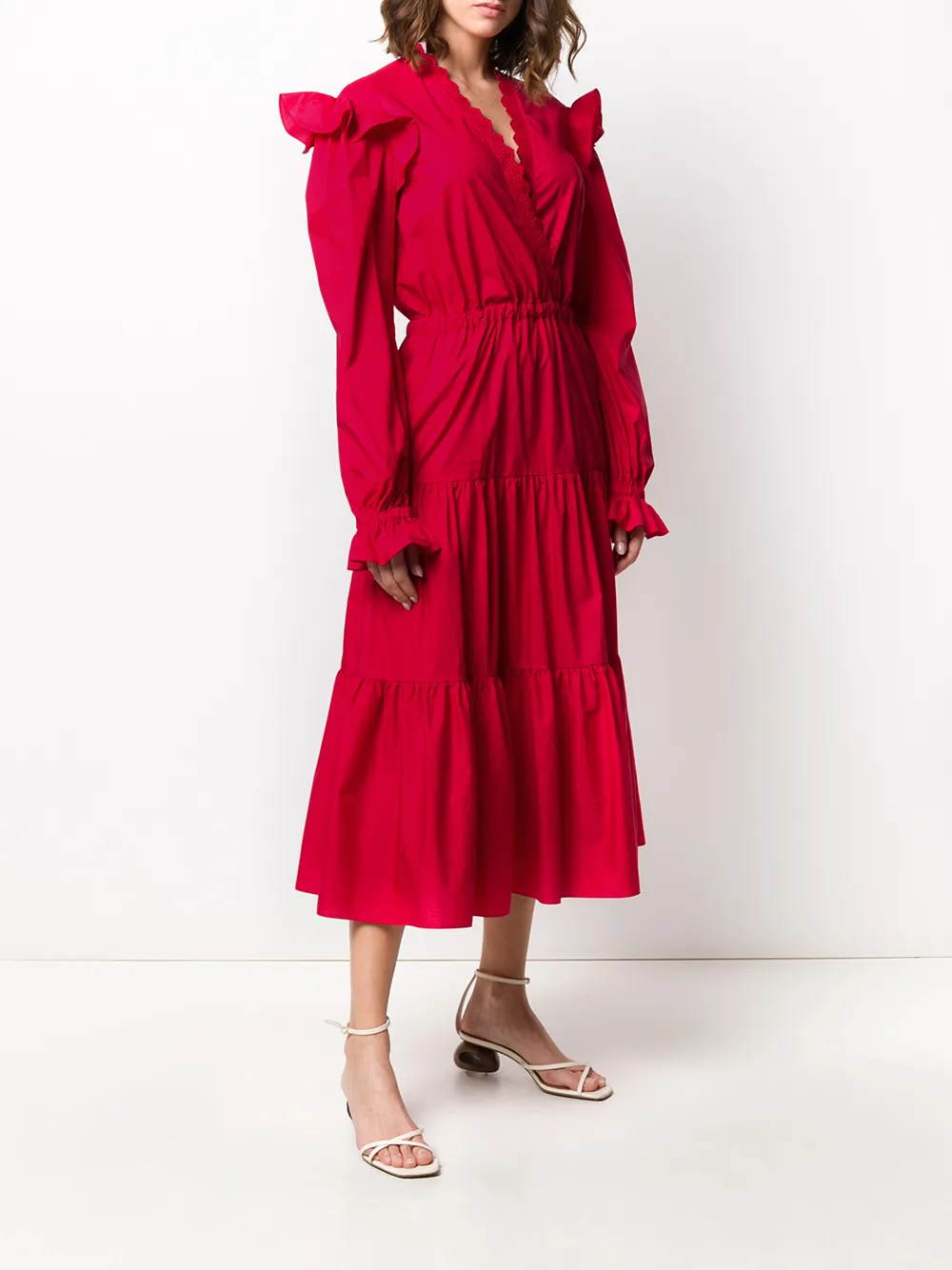  Philosophy Di Lorenzo Serafini Kleid Mit V Ausschnitt   Rot 