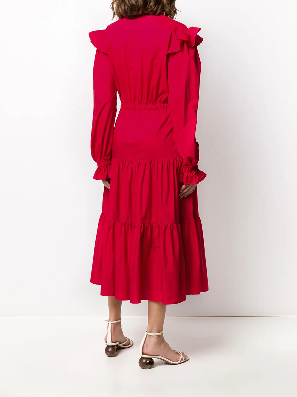 Philosophy Di Lorenzo Serafini Jurk met V-hals Rood