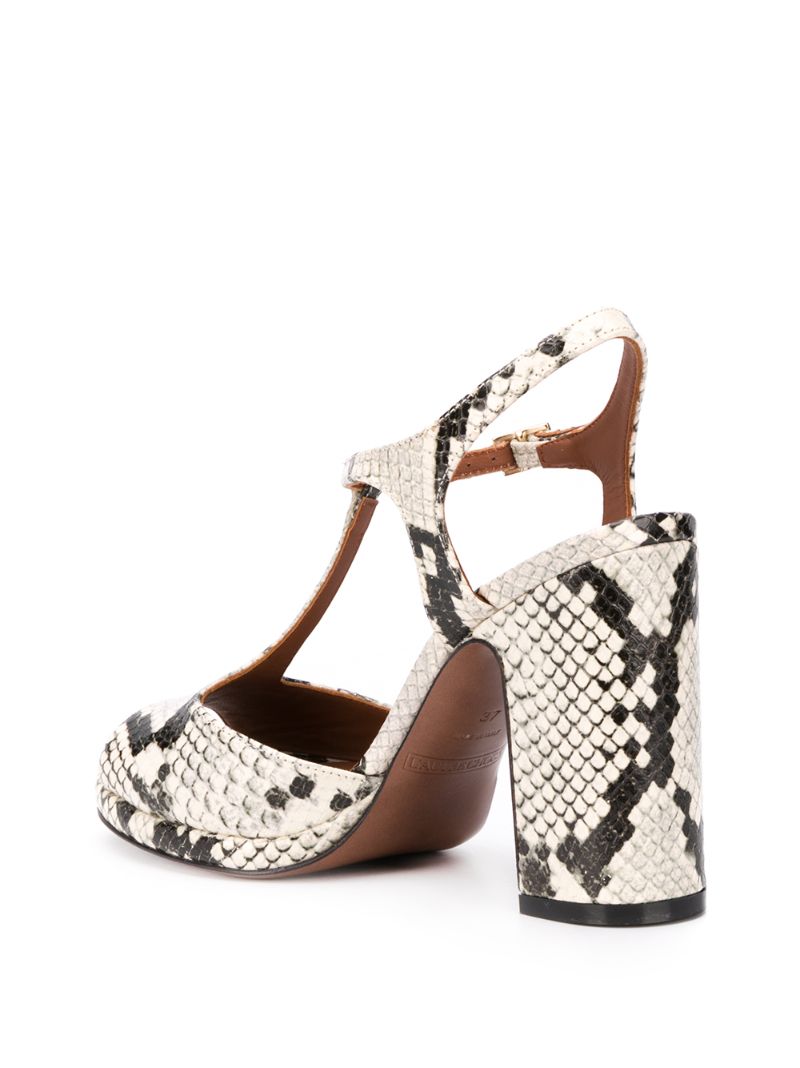 Shop L'autre Chose Snakeskin-print Open Toe Sandals In White